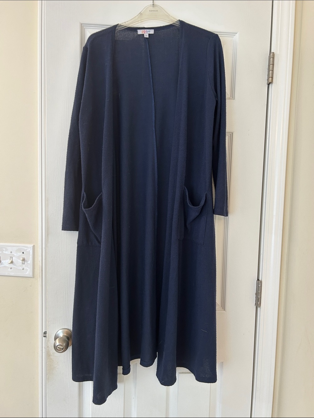LuLaRoe Navy Blue Long Open Front Cardigan